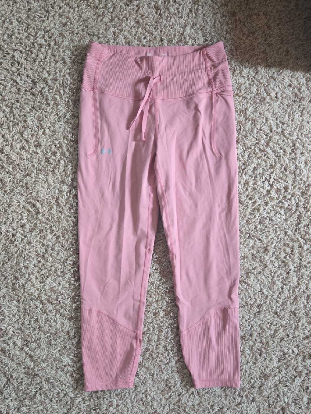 Under Armour Light Pink High-Waist Capri Leggings